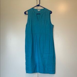 J. Jill love linen Teal Sleeveless dress